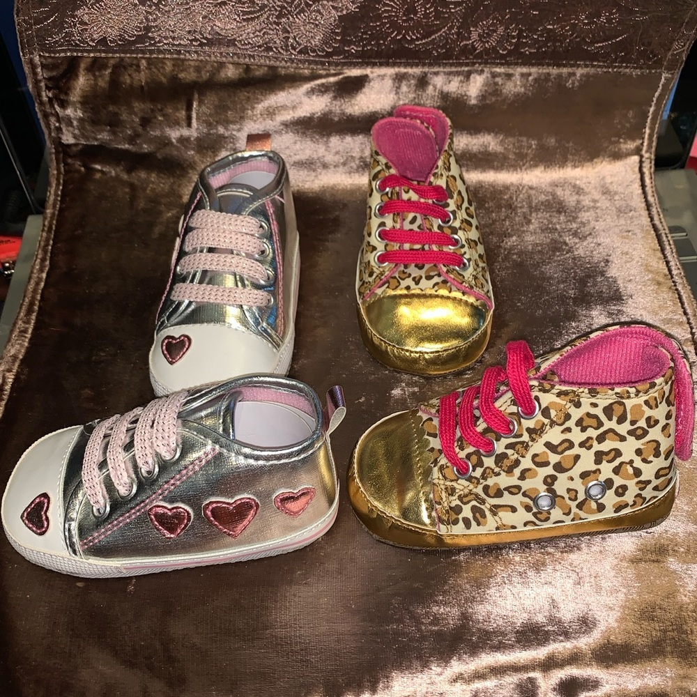 Two Pair Baby Girl Shoes Size 9-12mo - BRAND NEW